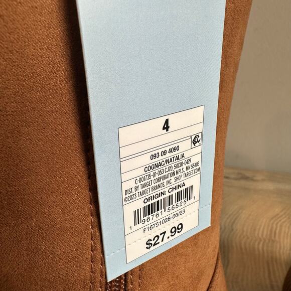 Cat & Jack Target Natalia Tall Shearling Style Boots Cognac 4 - Picture 3 of 8